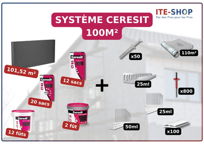 Pack ITE PSE TH31 100m² CERESIT - 140mm - Système complet façade KIT13692