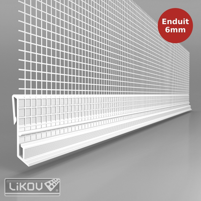 Bavette goutte d'eau avec treillis pour enduit ITE 6 mm - 2,5ml LIK00082