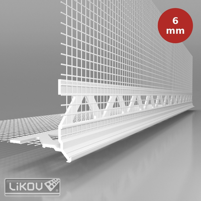 Cornière d'angle avec repère d'épaisseur de 6mm, LK-H. Longueur 2,5ml LIK00091